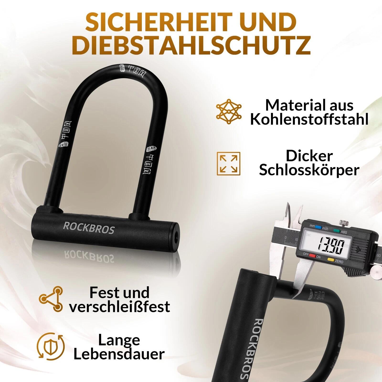 ROCKBROS U-Schloss Fahrradschloss Bügelschloss 2/6