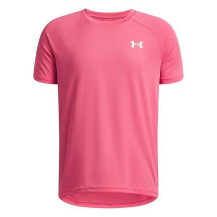 Camiseta deportiva rosa Under Armour Tech 2.0 de manga corta para niño