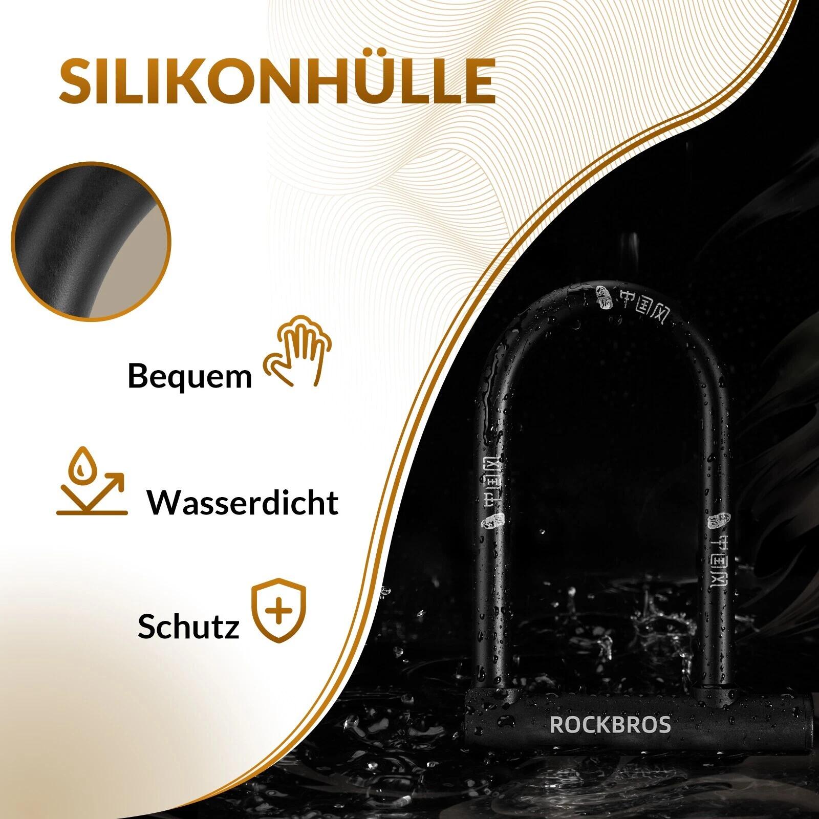 ROCKBROS U-Schloss Fahrradschloss Bügelschloss 5/6