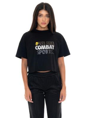 T-shirt dames leone 1947 apparel gold studs korte mouwen cropped