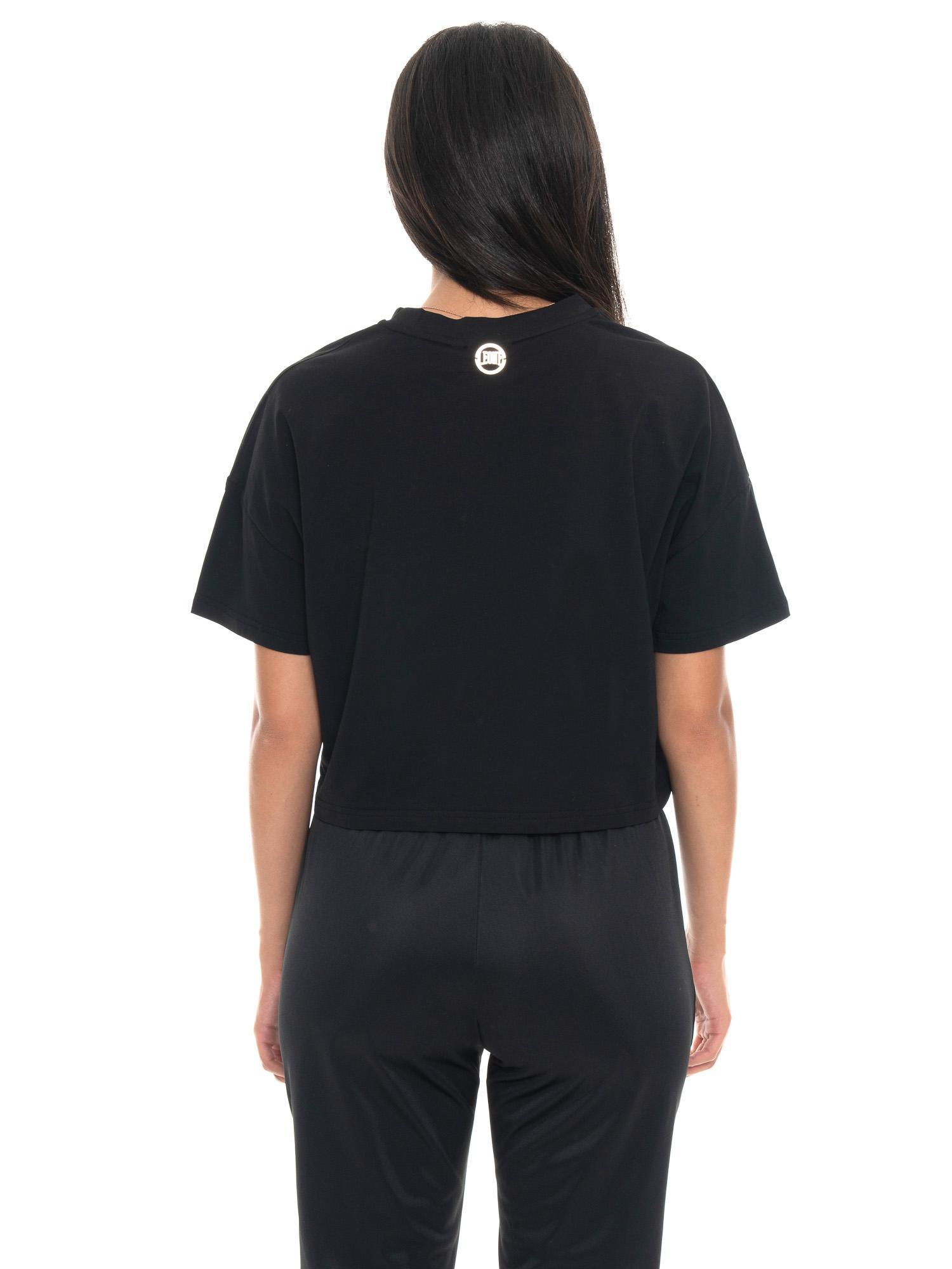 T-shirt donna crop a manica corta, tessuto elasticizzato Leone 1947 Gold Studs 4/5