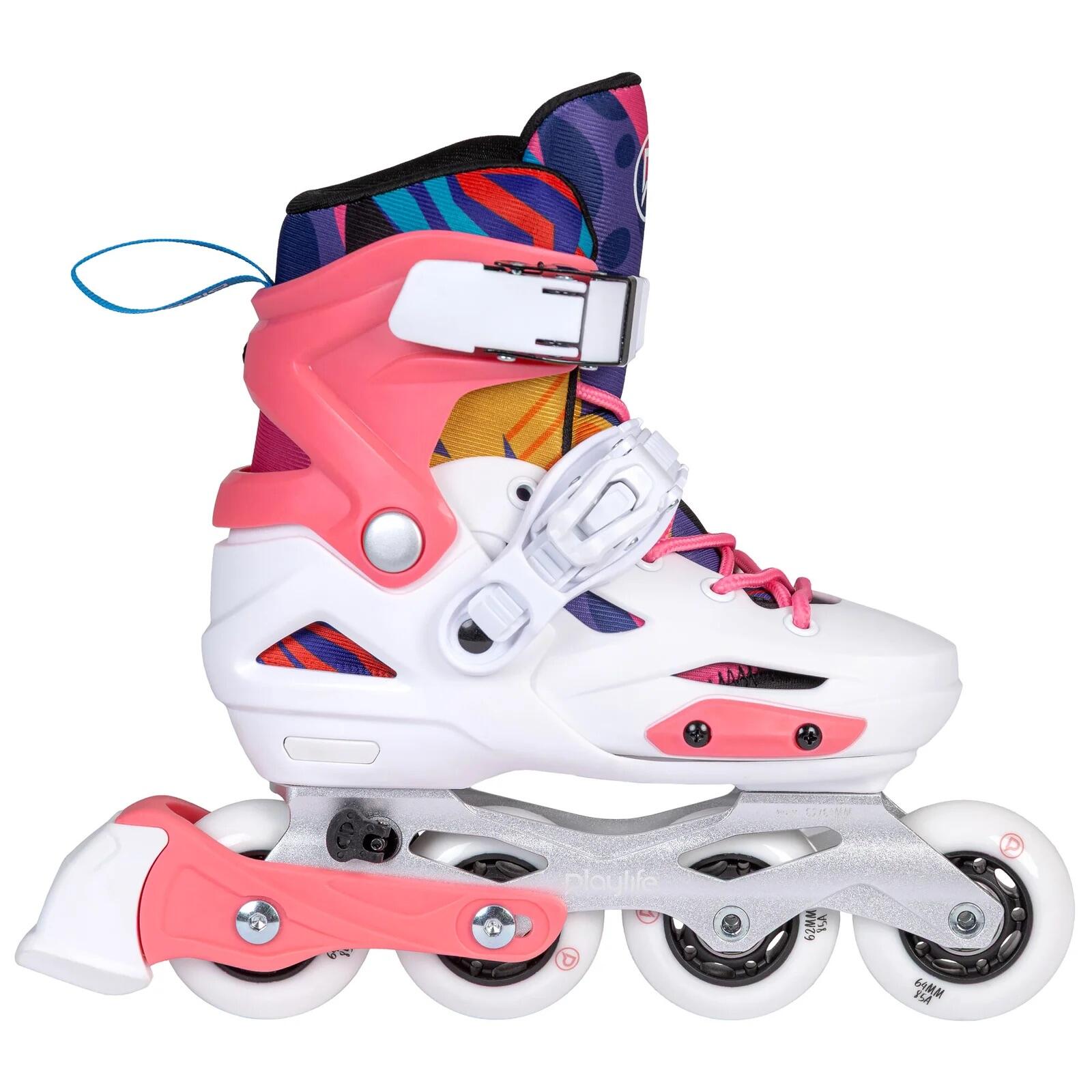 PLAYLIFE Flash Pink Adjustable Kids patins inline infantis ajustáveis 4/5