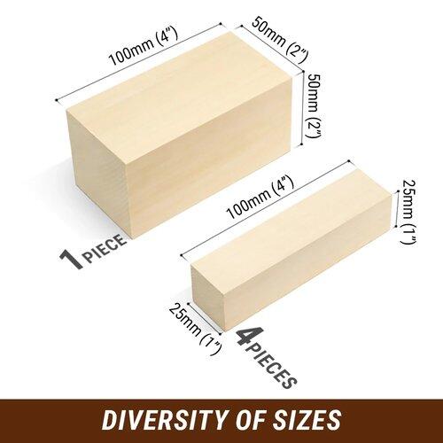 Set Bloques Madera Bushcraft BeaverCraft BW1 Beige 5 Unidades Tilo 2/5
