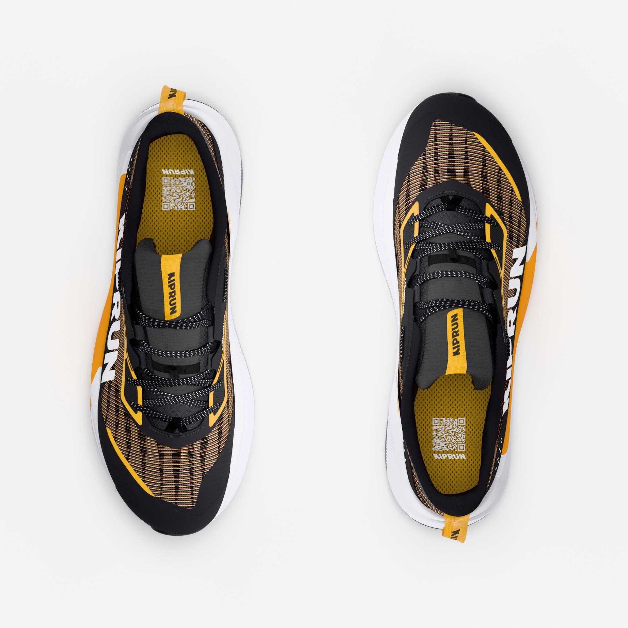 Chaussures de trail homme Kiprun Kipsummit Max orange et noir 7/8
