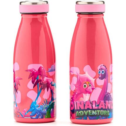 Gourde isotherme Enfant Dinaland Adventure en acier inoxydable Rosa 0,35 L