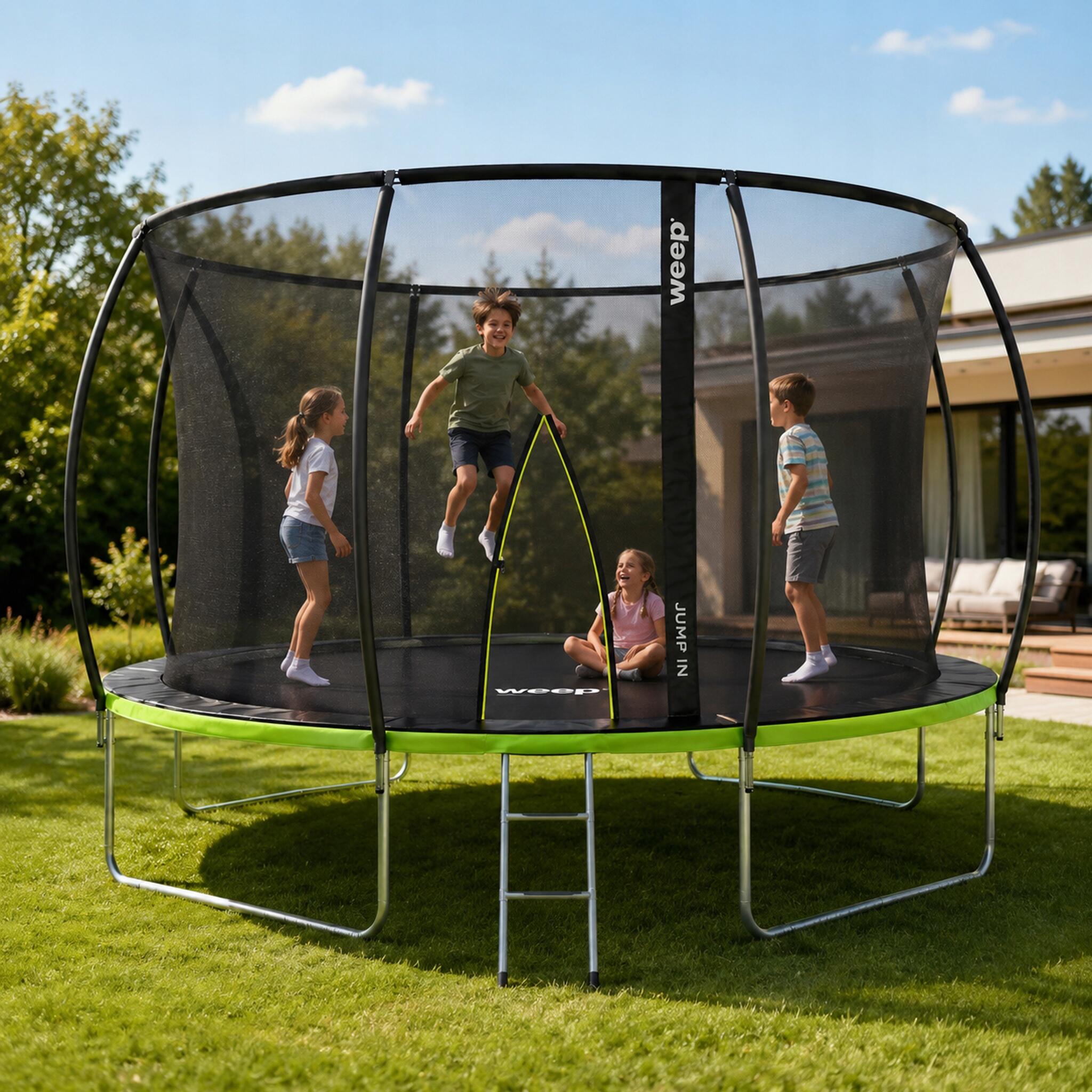 Trampolina Domowa Dla Dzieci Do Ogrodu Z Siatką Wewnętrzną - Weep 427cm 14" 2/7