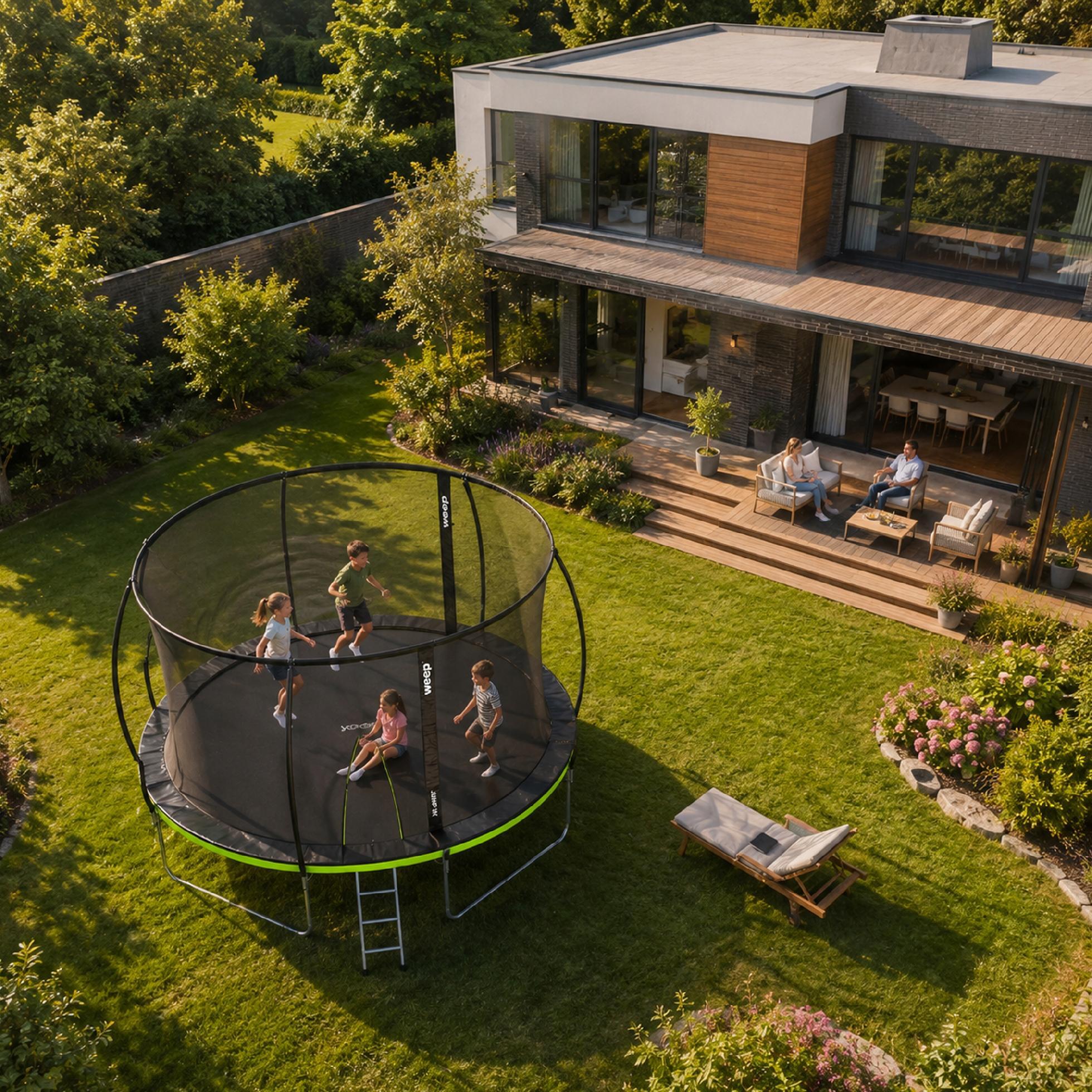 Trampolina Domowa Dla Dzieci Do Ogrodu Z Siatką Wewnętrzną - Weep 427cm 14" 4/7