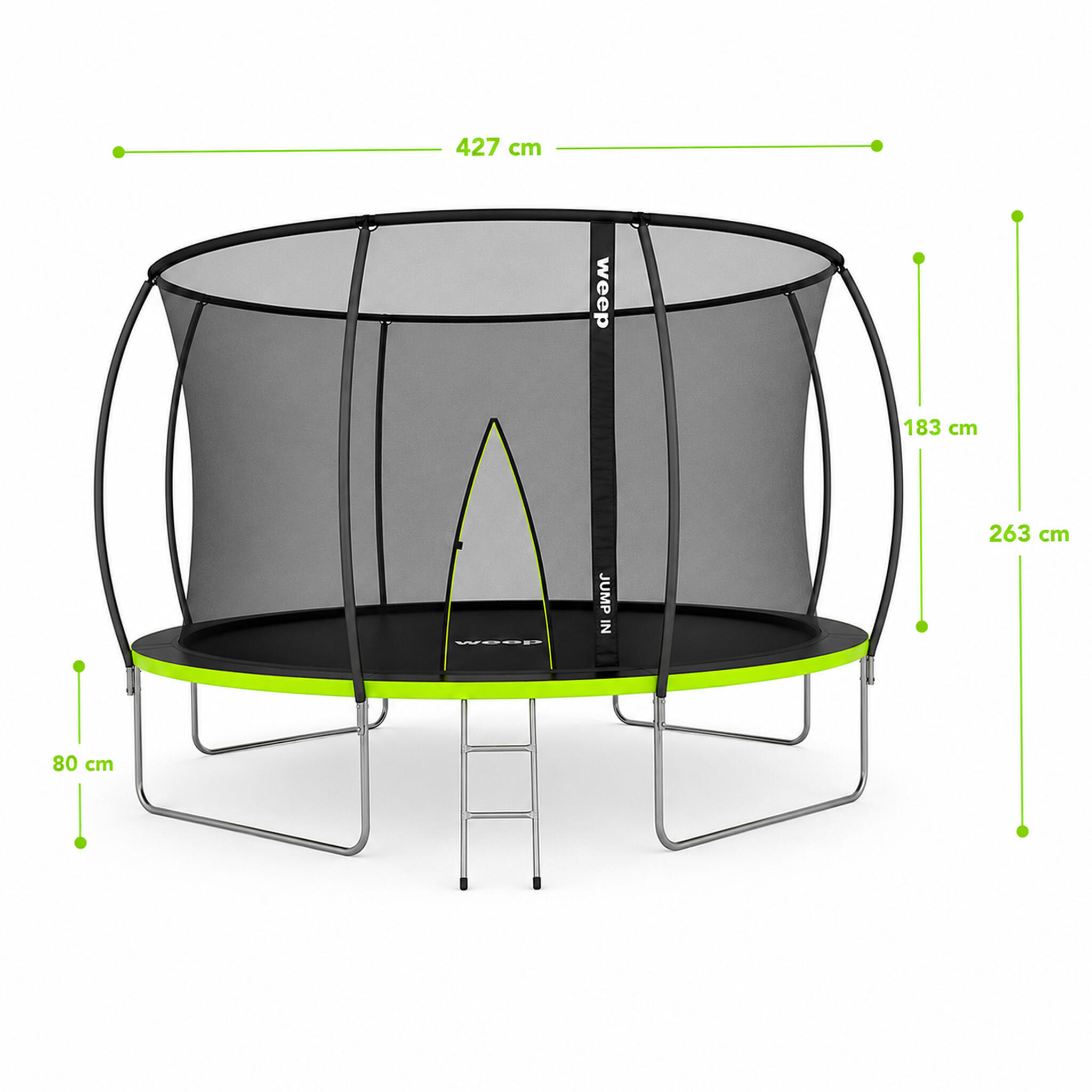 Trampolina Domowa Dla Dzieci Do Ogrodu Z Siatką Wewnętrzną - Weep 427cm 14" 6/7