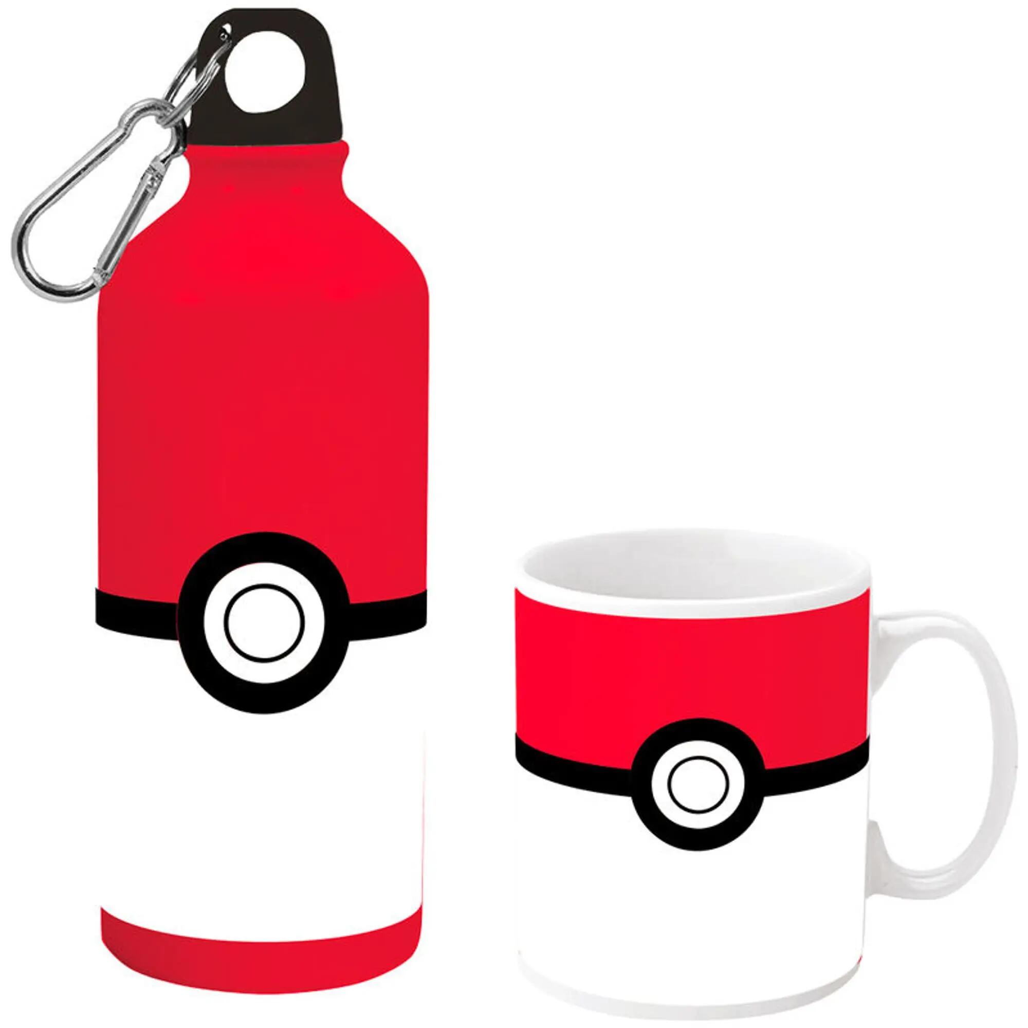 Set Feldflasche aus Aluminium und Taza de Cerámica Kinder Pokémon Rot 0,5 L 2/3