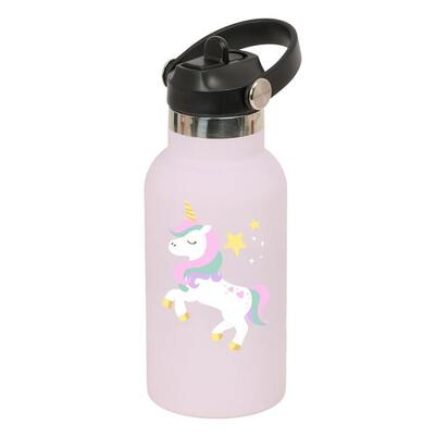 Borraccia Thermos Bambini Unicornio Rosa acciaio inossidabile con manico e