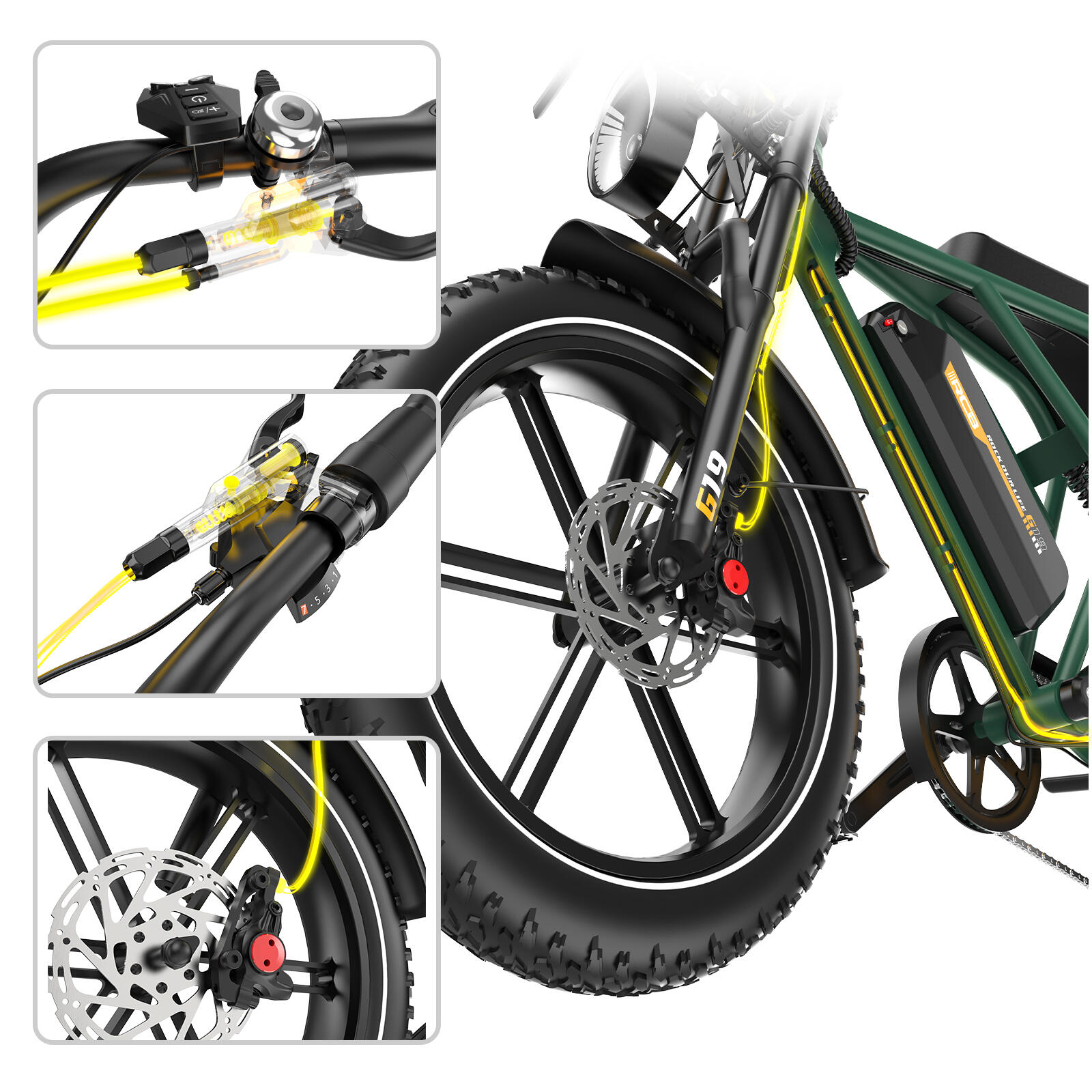 Bici litio adulta RCB G19 sensore coppia, autonomia 120-130km freno idr. 3/7