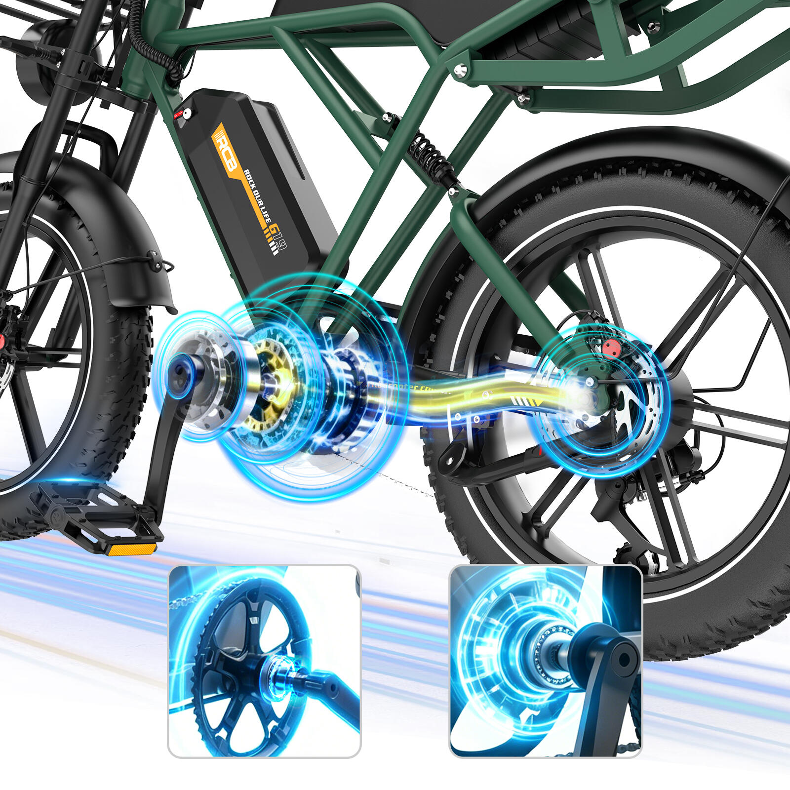 Bici litio adulta RCB G19 sensore coppia, autonomia 120-130km freno idr. 2/7