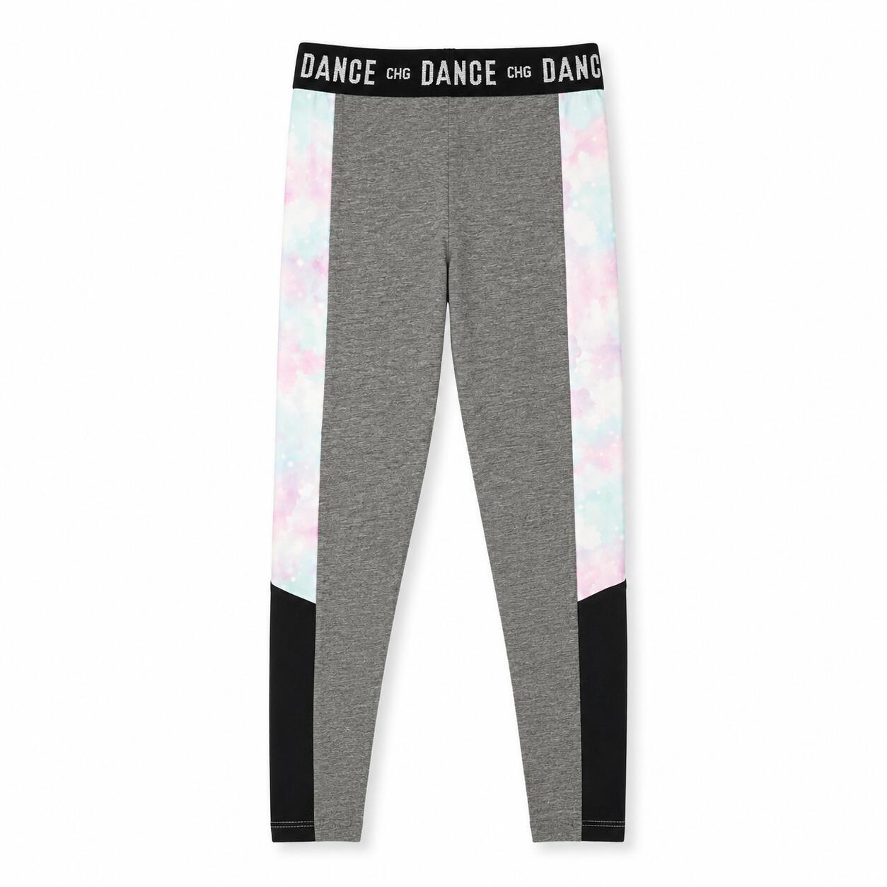 Legging largo niña gris con panel tie dy 2/3