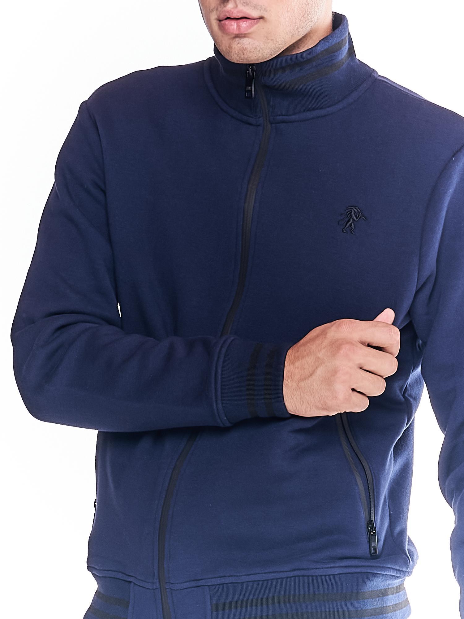 Felpa uomo full zip collo alto icona leone linea Soft Basic 5/6