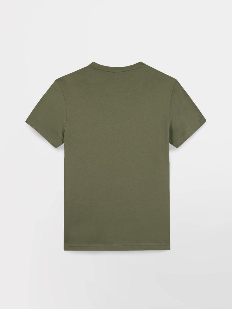 T-shirt manches courtes homme KERANTEE kaki - coupe ajustée, 100% coton 5/5