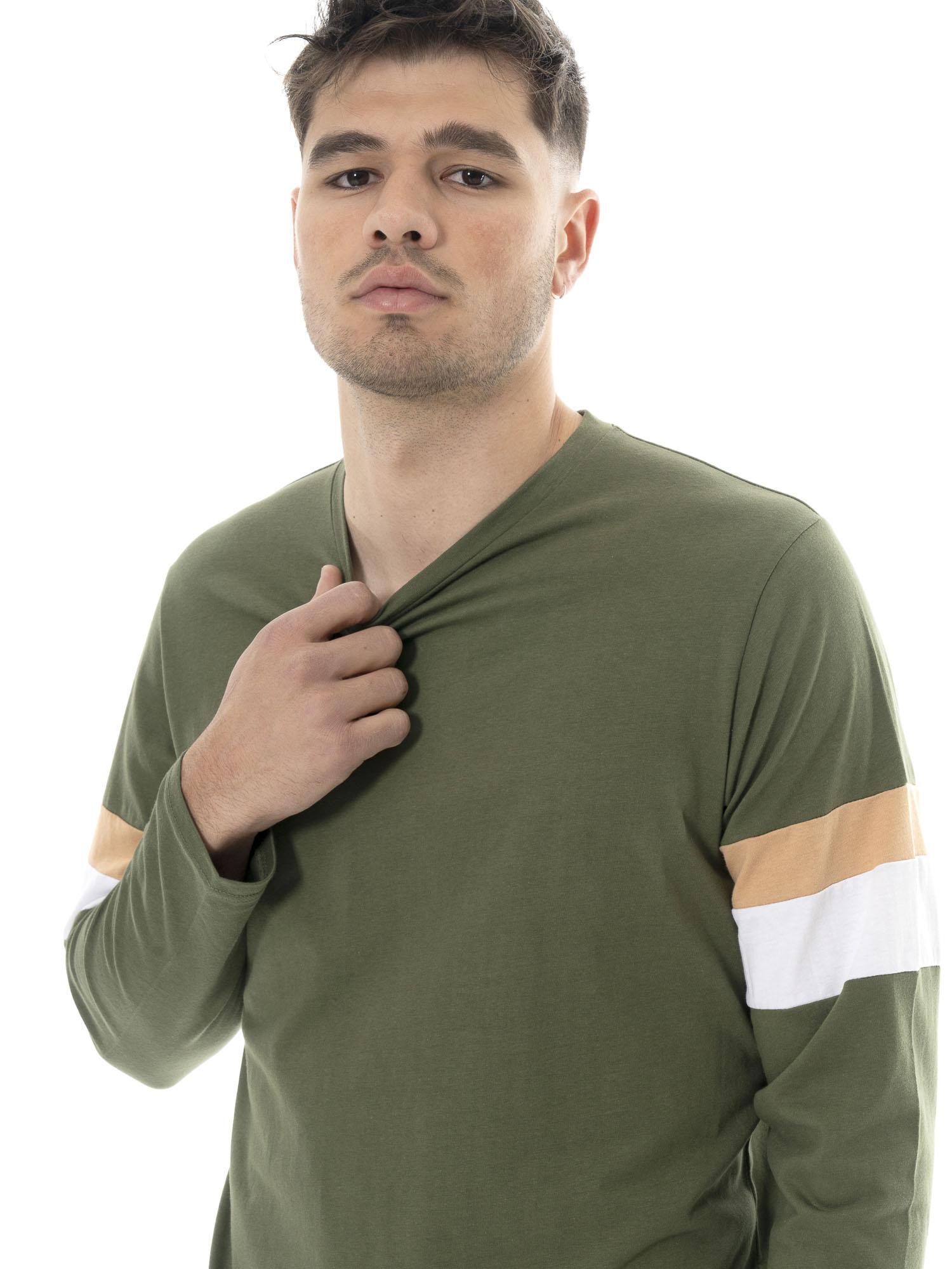 T-shirt uomo a manica lunga, logo piccolo Leone 1947 Color Block 5/5