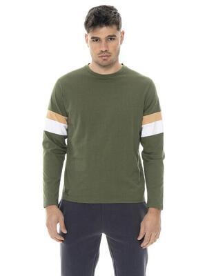 Heren t-shirt met lange mouwen en klein leone 1947 color block-logo.