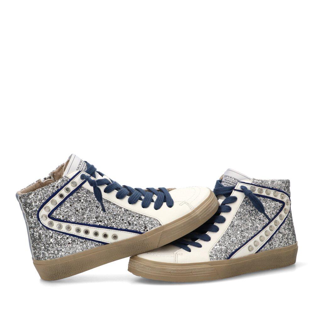Deportivas Casual Mujer Suela Plana - Modelo M5050 Plata 5/6