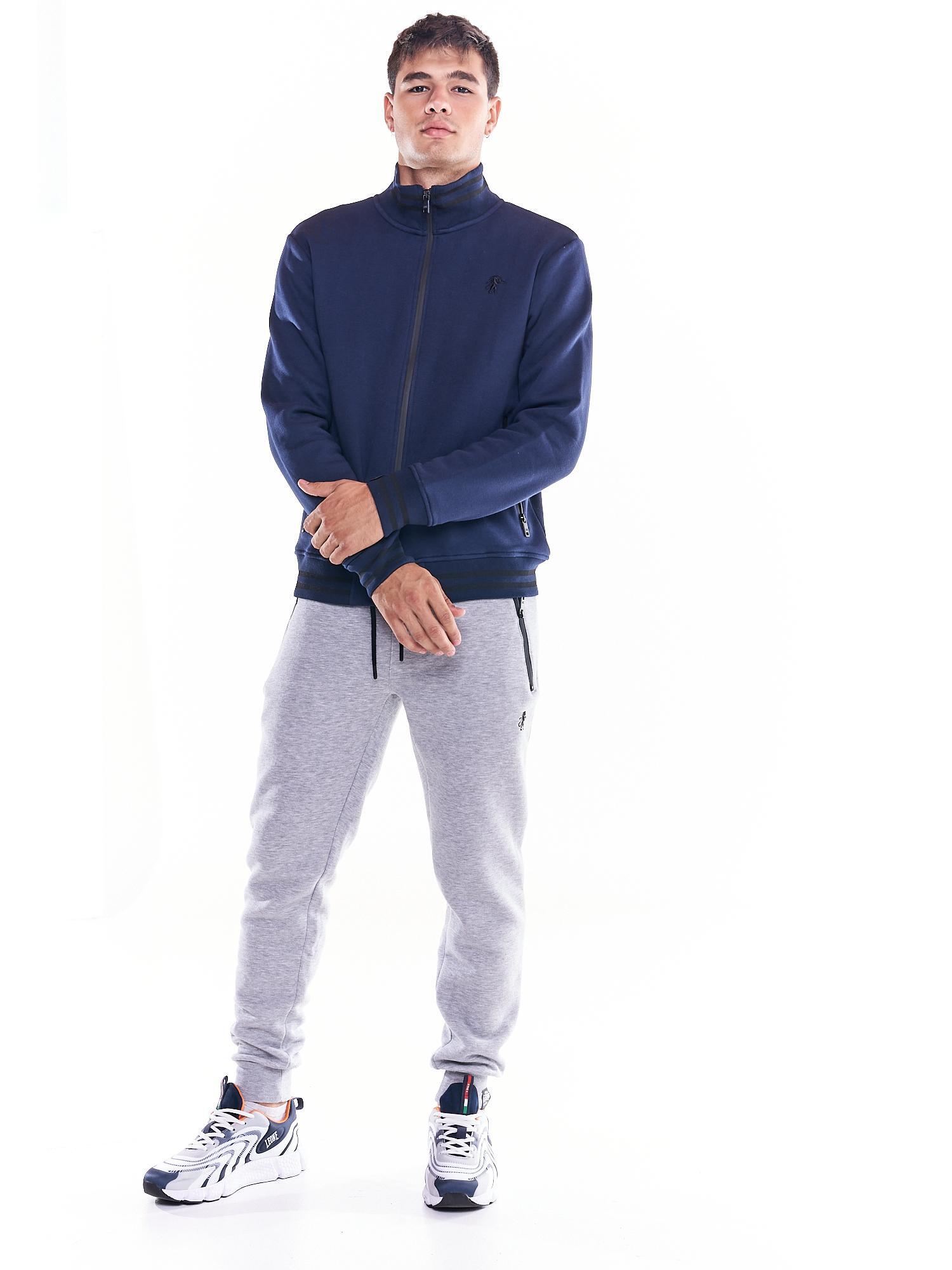 Felpa uomo full zip collo alto icona leone linea Soft Basic 2/6