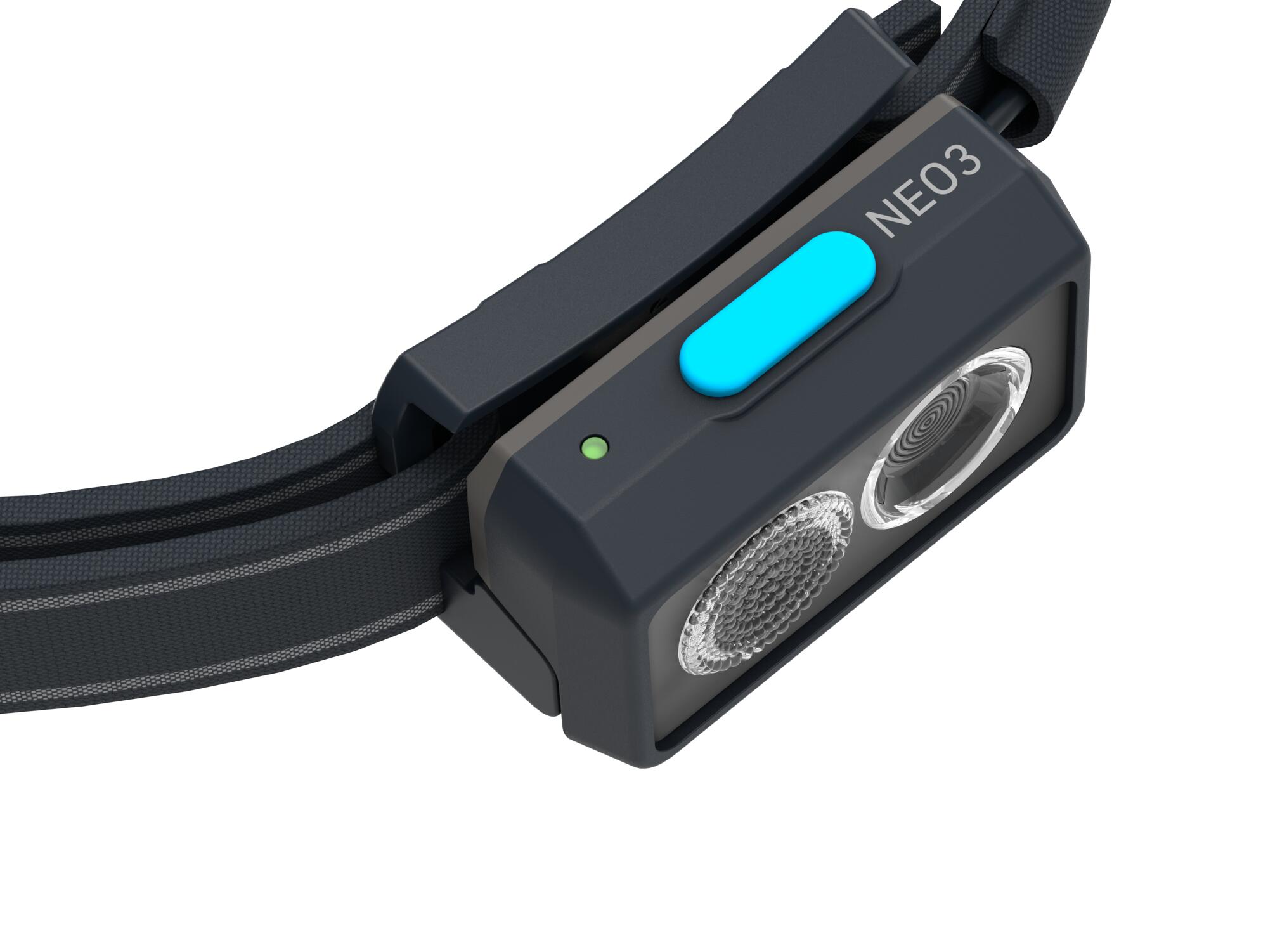 Lampe frontale LED à piles – Course à pied – 400lm, IP54, 80m, 1xAAA – NEO3 Bleu 3/7