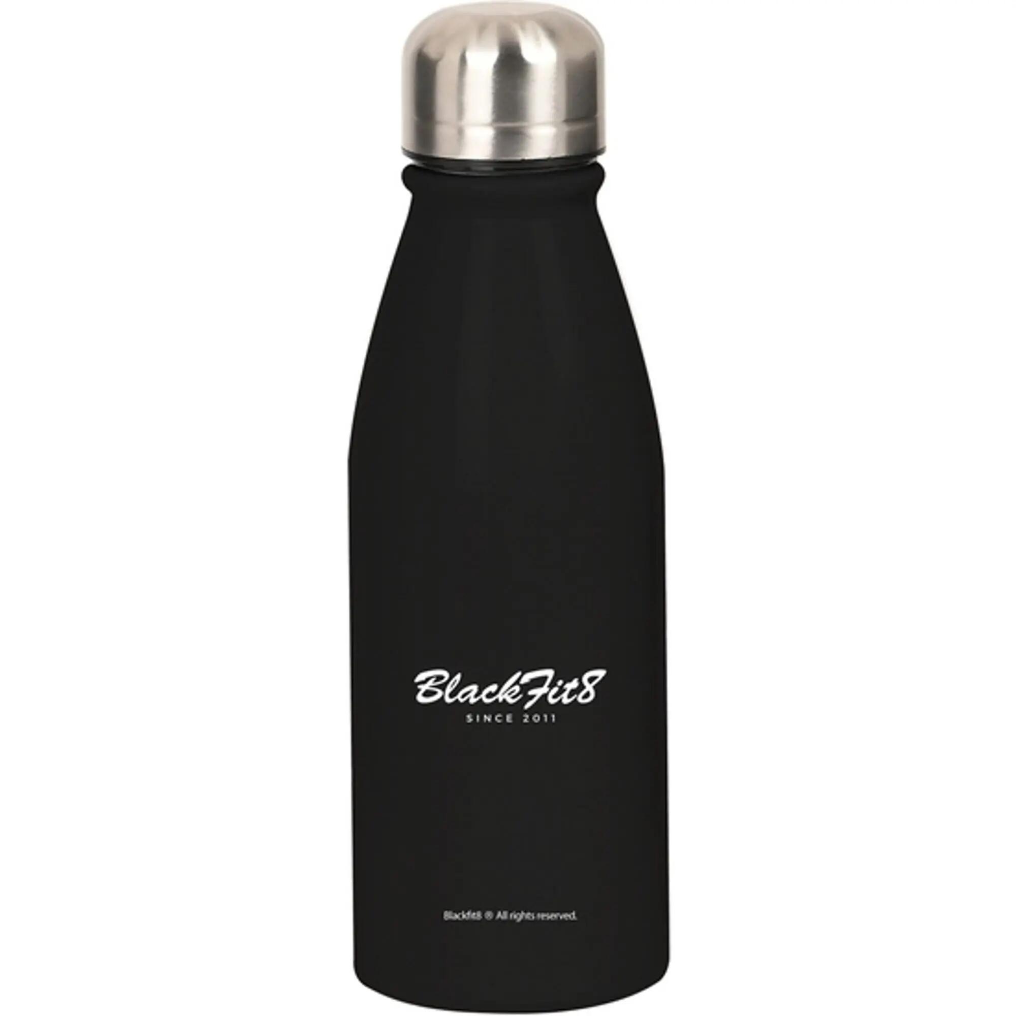 Botella Metálica para Agua Adultos Blackfit8 Old School Negra con Tapón 0,5 L 2/2