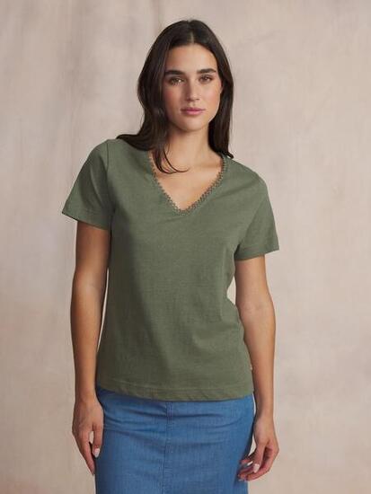 T-shirt femme manches courtes ADAMAVER kaki