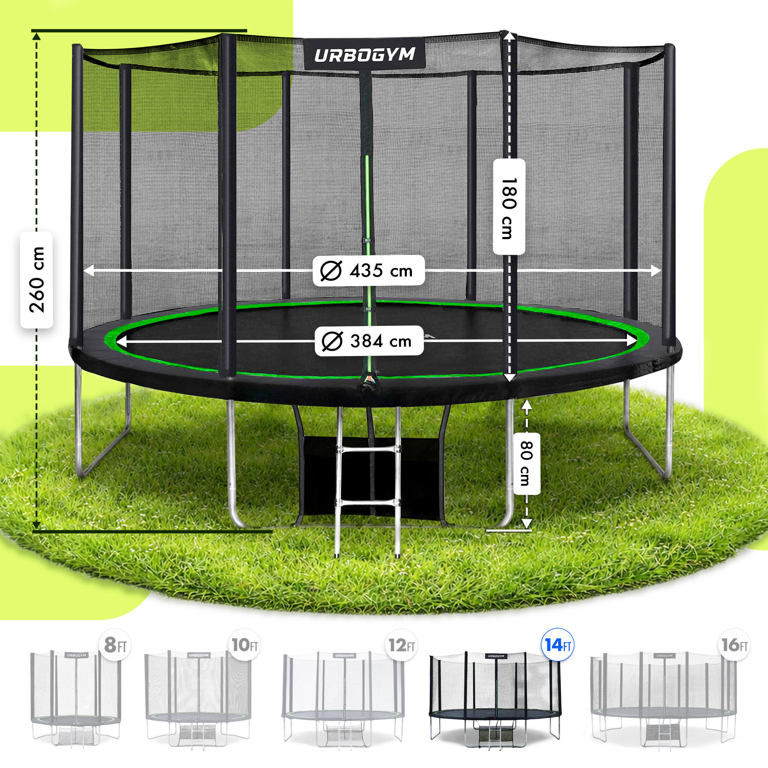 Trampolina ogrodowa Urbogym Classic 14FT 435 cm 4/7