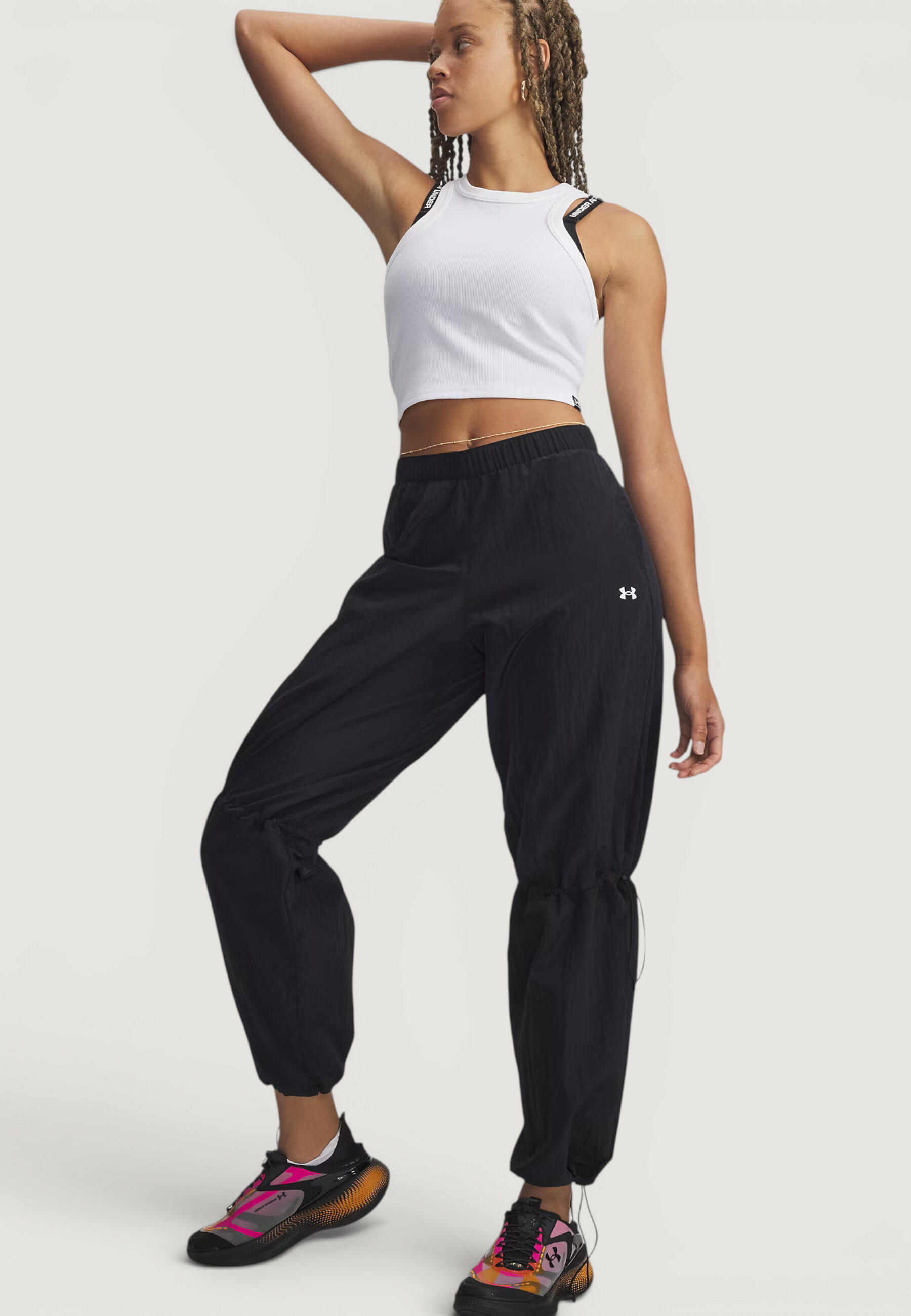 Pantaloni sportivi Donna UA Rival Woven Bungee Nero 4/4