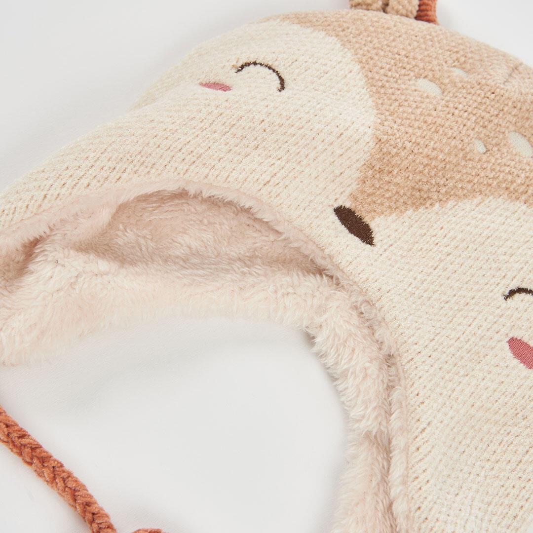 Gorro marrón con diseño de ciervo bebé 3/3