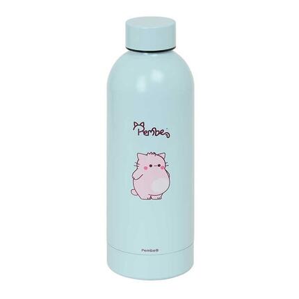 Gourde Bouteille isotherme en acier inoxydable Enfant Pembe The Pink Cat Bleu
