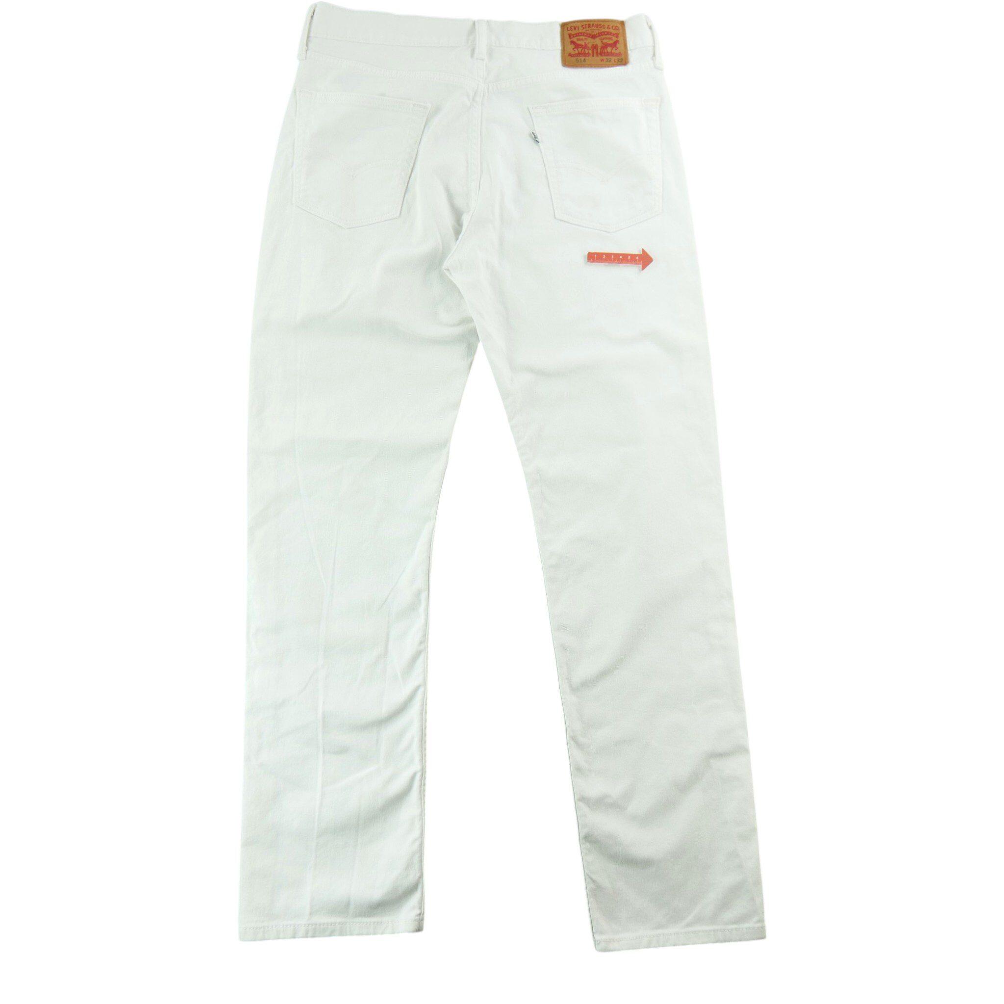 Second hand - Levi Strauss Jeans Uomo 514 Dritto Bianco - Stato buono 5/7