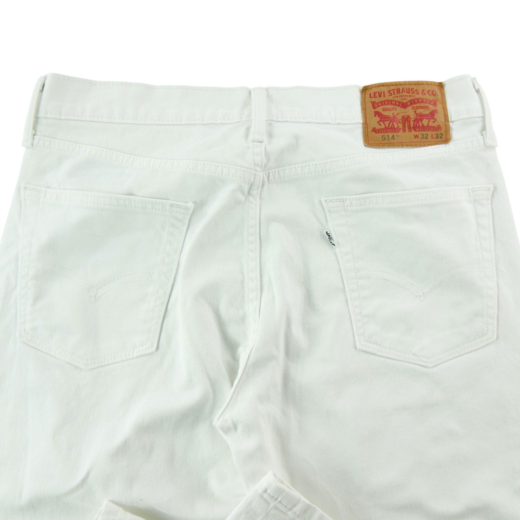 Second hand - Levi Strauss Jeans Uomo 514 Dritto Bianco - Stato buono 4/7