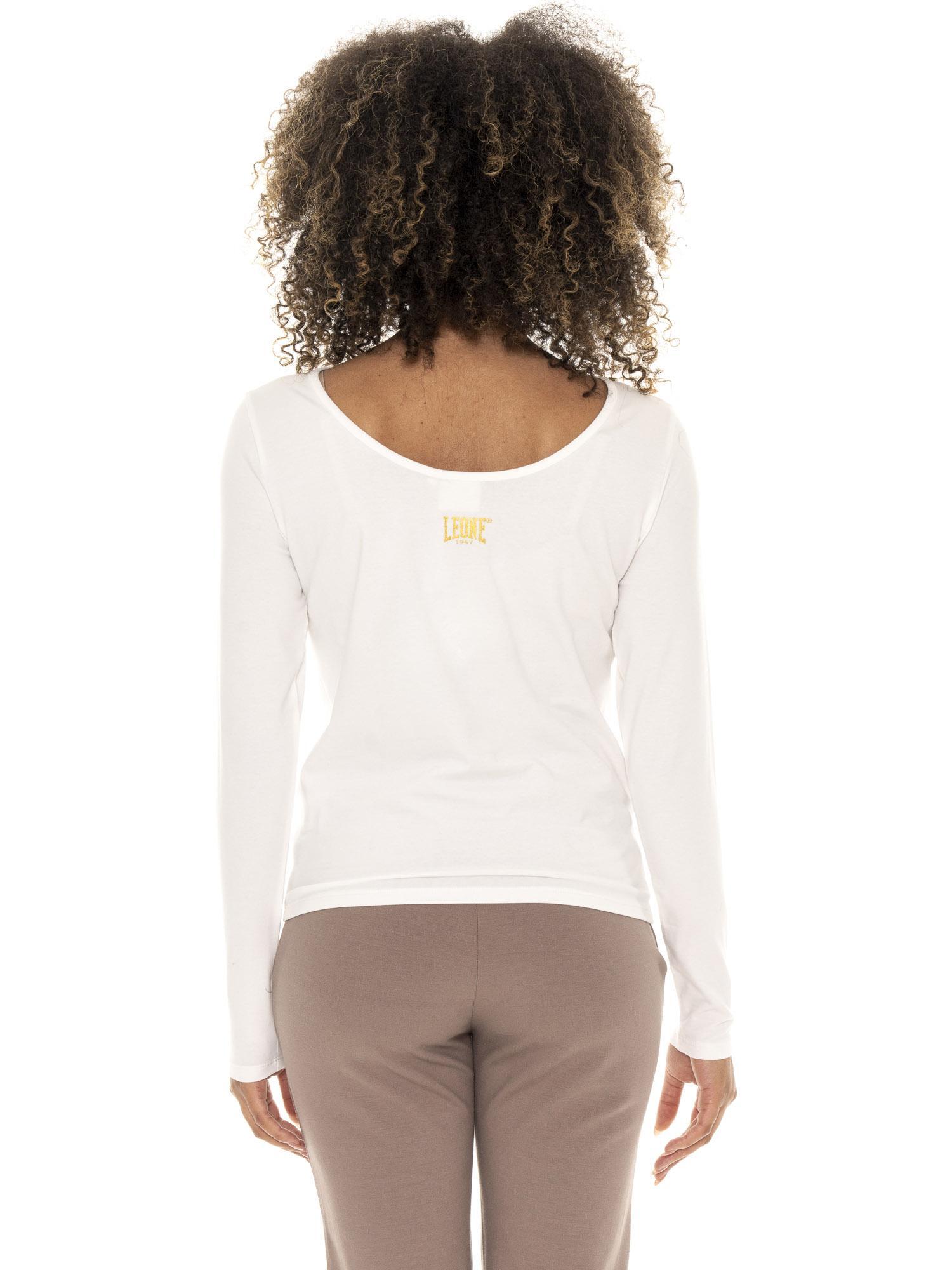 T-shirt donna a manica lunga in cotone elasticizzato Leone 1947 Chic Tones 4/5
