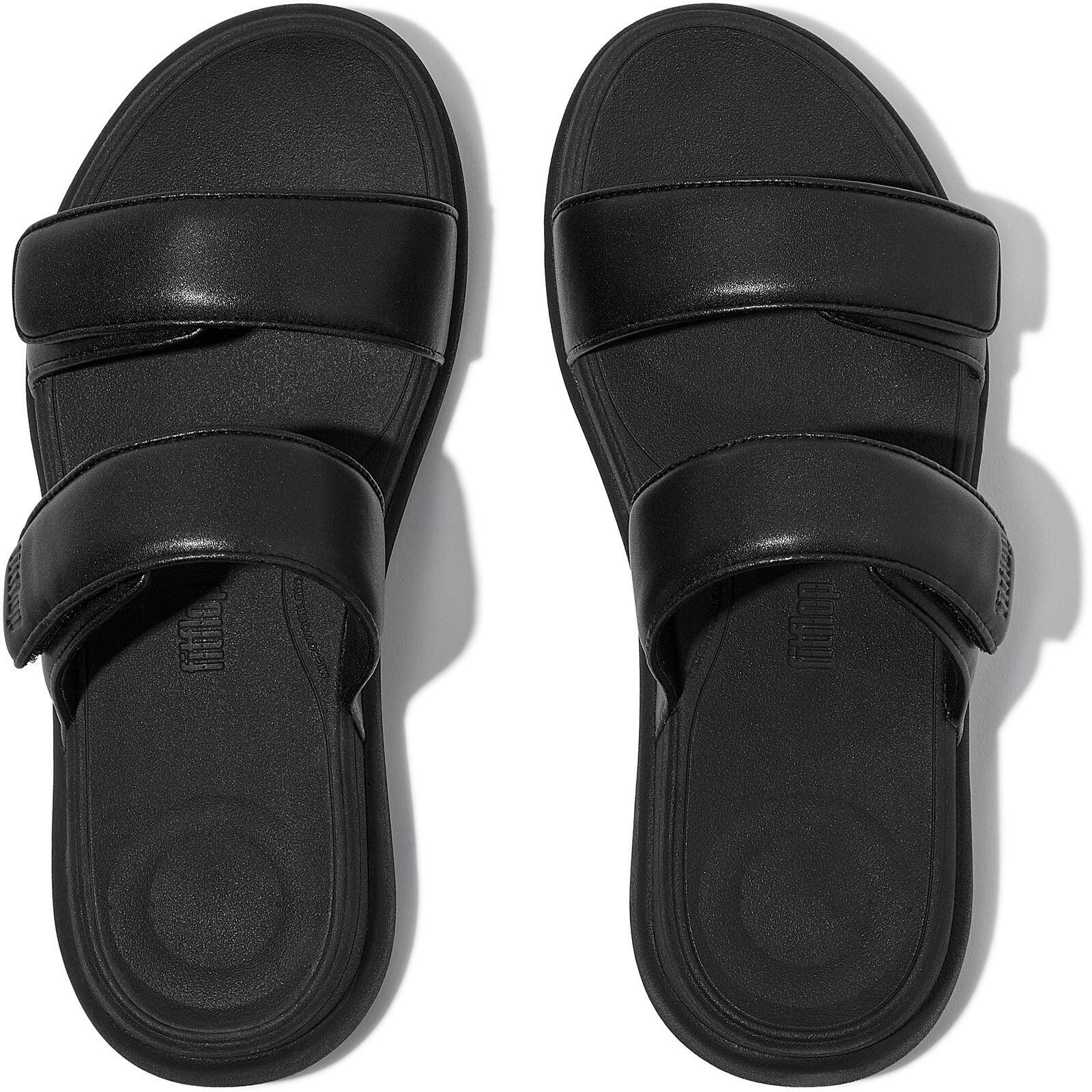 FitFlop F-Mode Go Adjustable Flatform Two-Bar Slides Zwart  GEHEEL ZWART 42 3/7