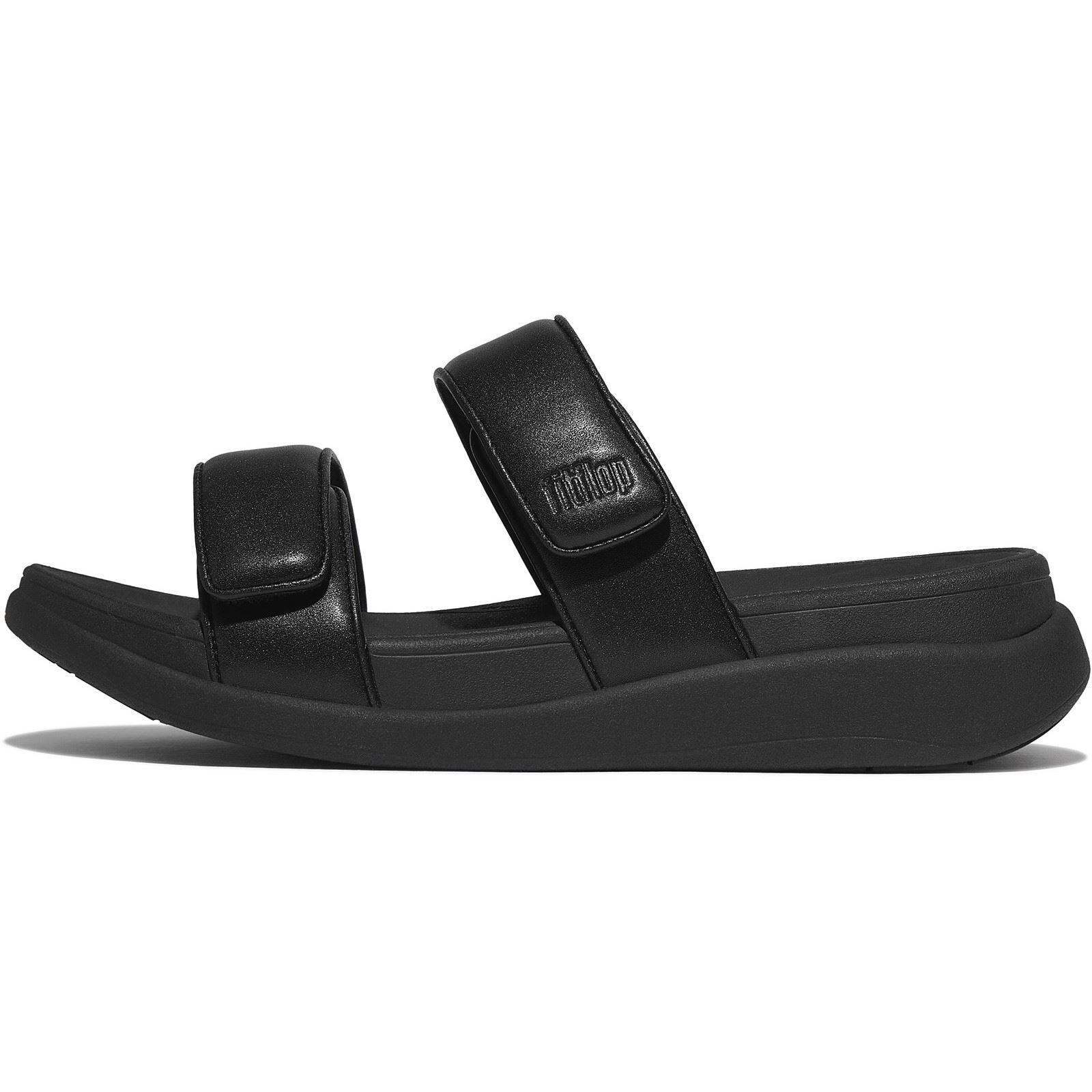 FitFlop F-Mode Go Adjustable Flatform Two-Bar Slides Zwart  GEHEEL ZWART 42 4/7