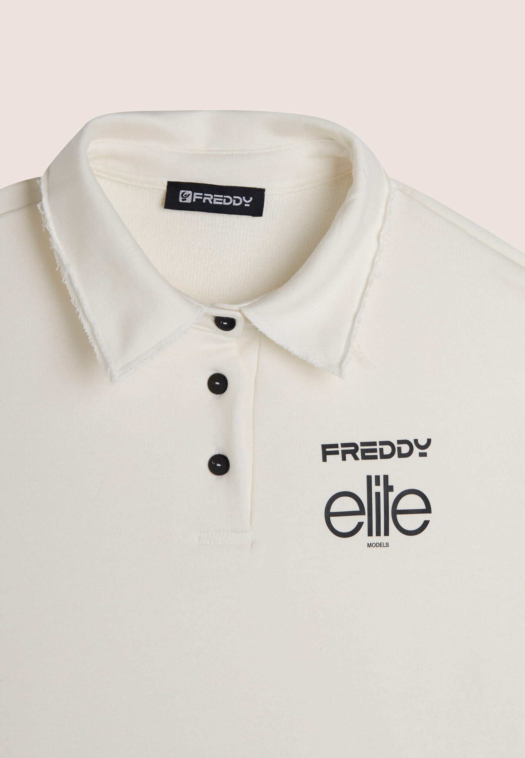 Sweat-shirt court pour femmes avec encolure polo conçu par Freddy pour ELITE 3/3