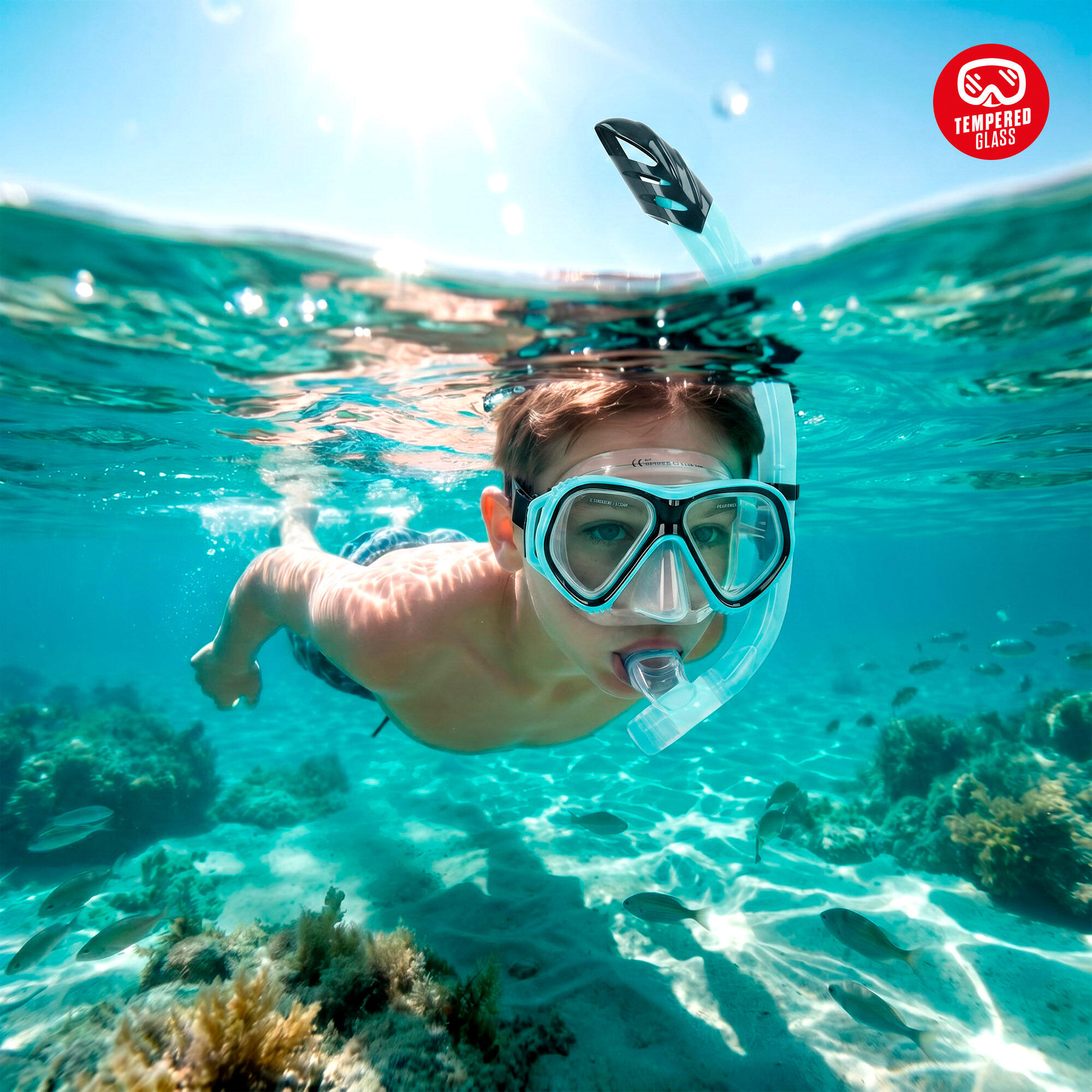 Ensemble Aqua Sport masque en cristal avec tube en silicone +12 ans 2/7