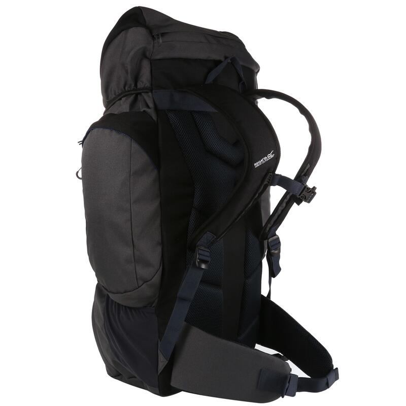 Wanderrucksack Highton, 65l Damen und Herren Schwarz/Ebenholz