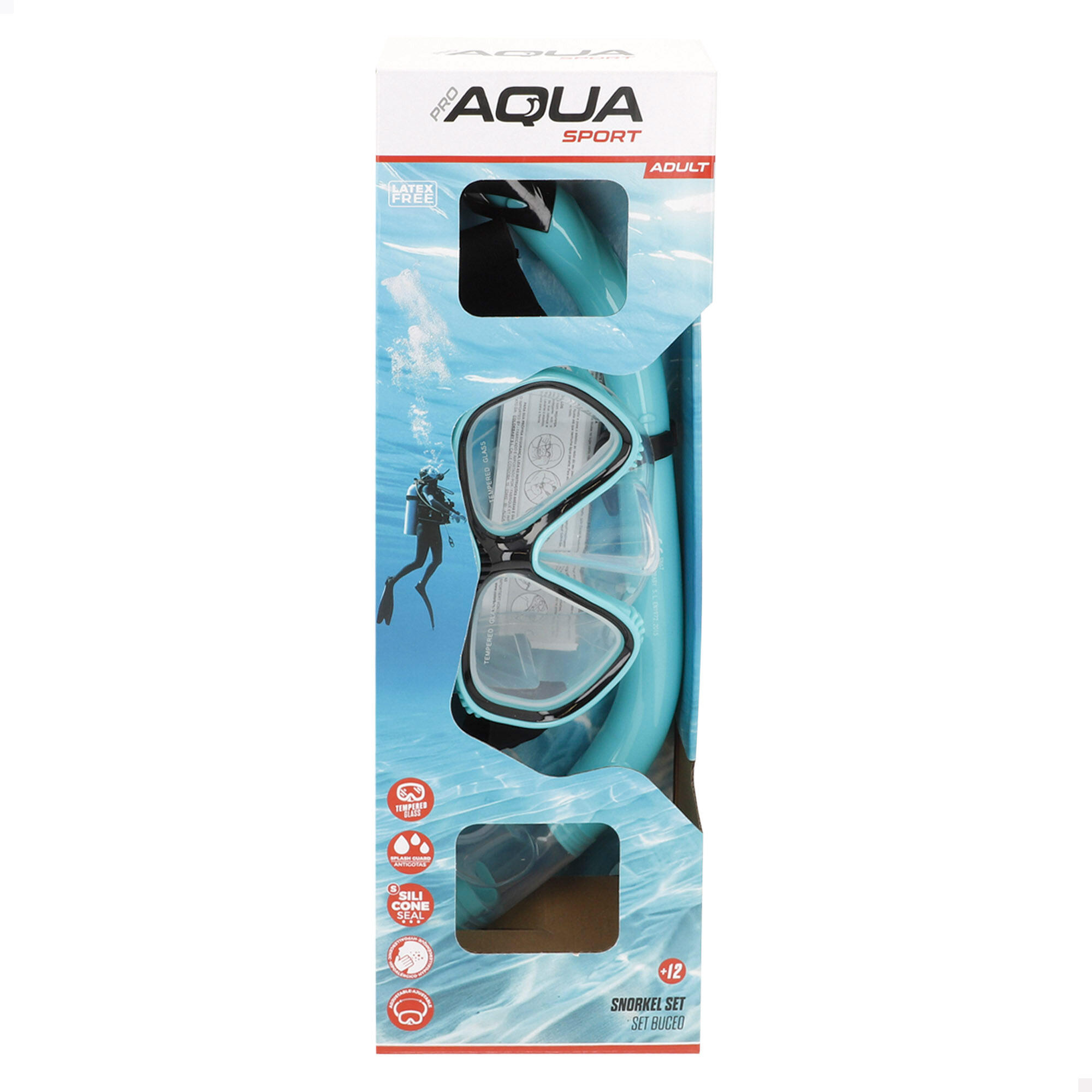 Ensemble Aqua Sport masque en cristal avec tube en silicone +12 ans 7/7