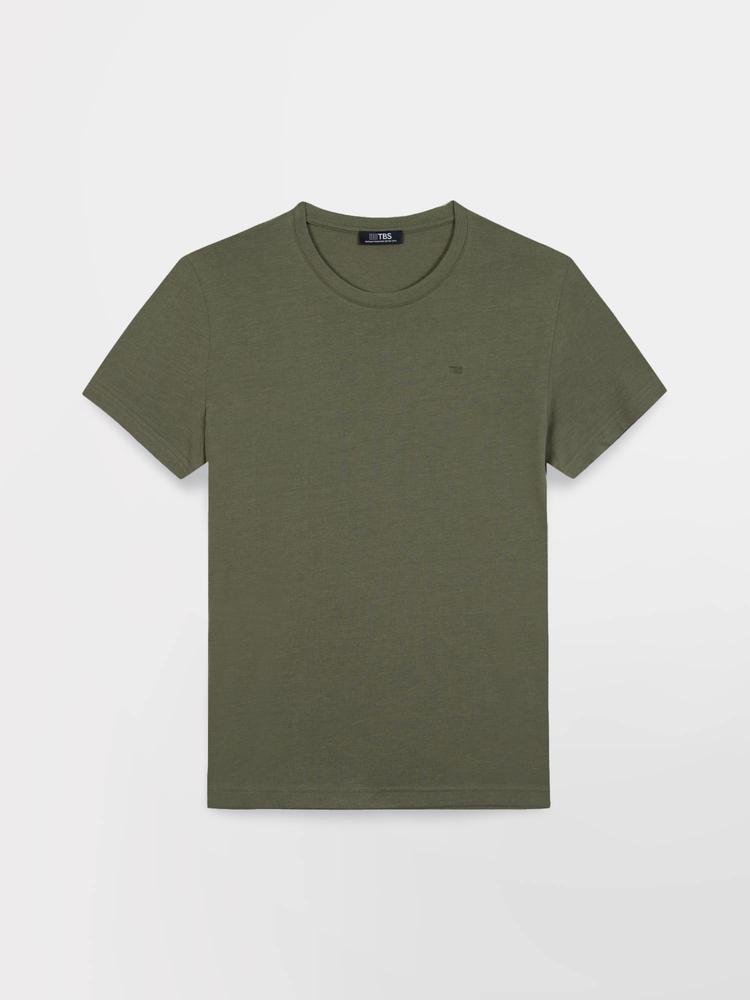 T-shirt manches courtes homme PIERETEE vert - coupe ajustée, coton mélangé 3/3