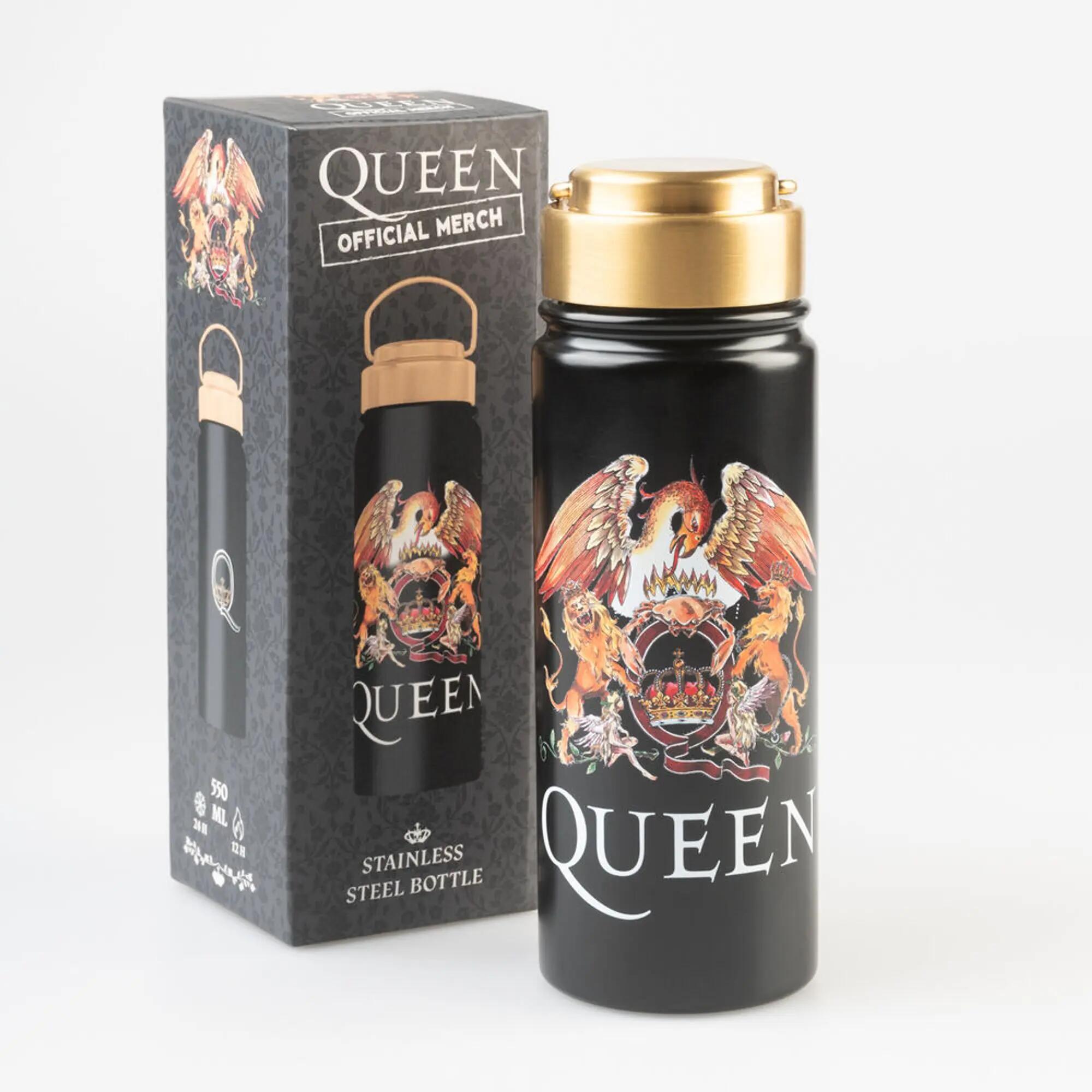 Botella de Acero Inoxidable Queen Negra con Tapón Hermético y Asa 0,5 L 3/3
