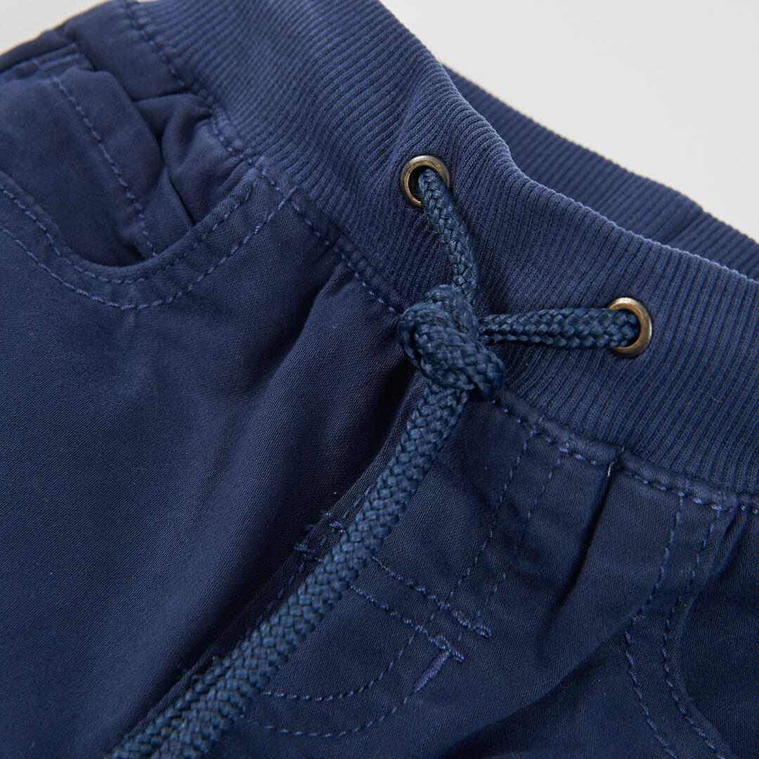 Pantalón forrado niño azul marino con cordón 3/4