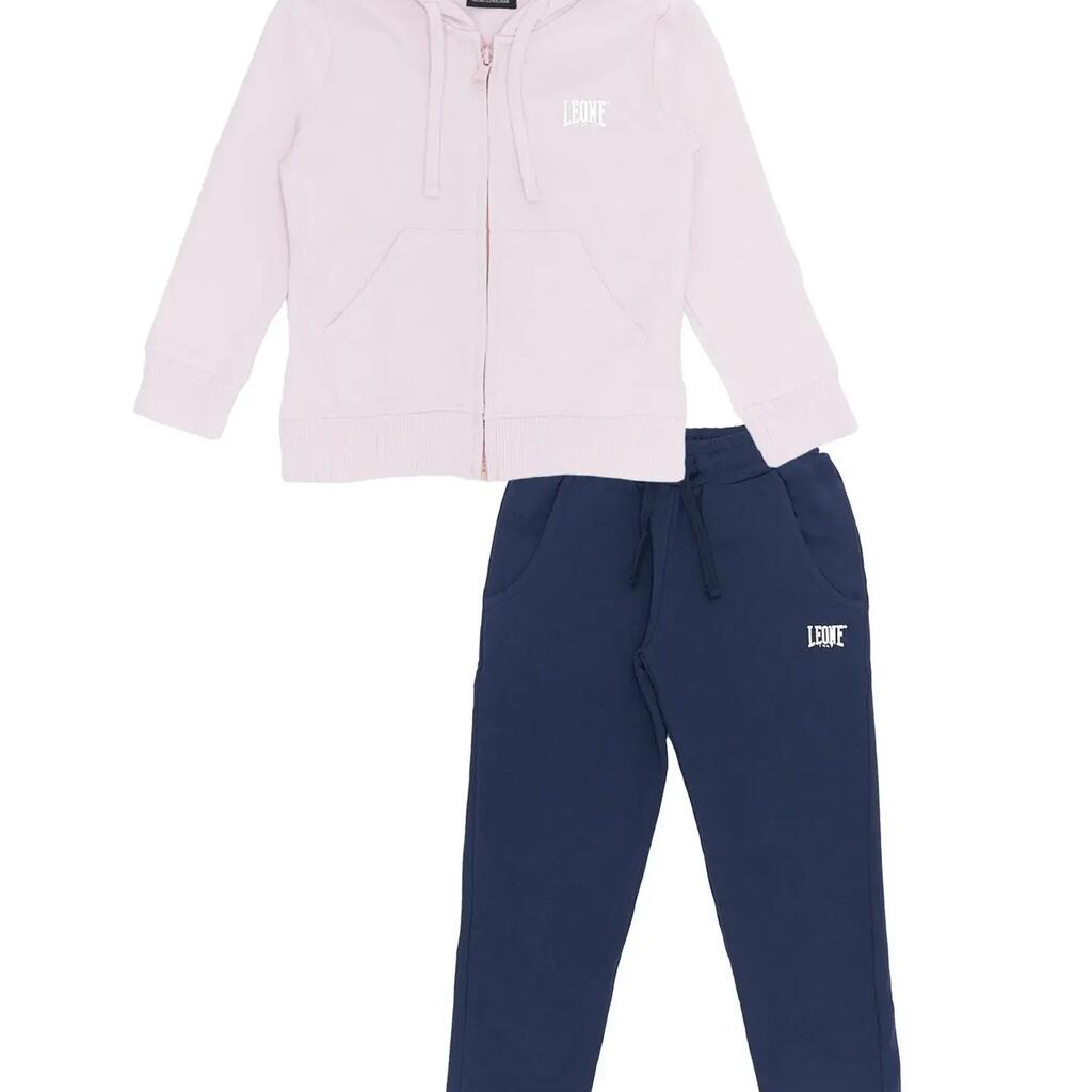 Leone Foil girls' unbrushed cotton tracksuit