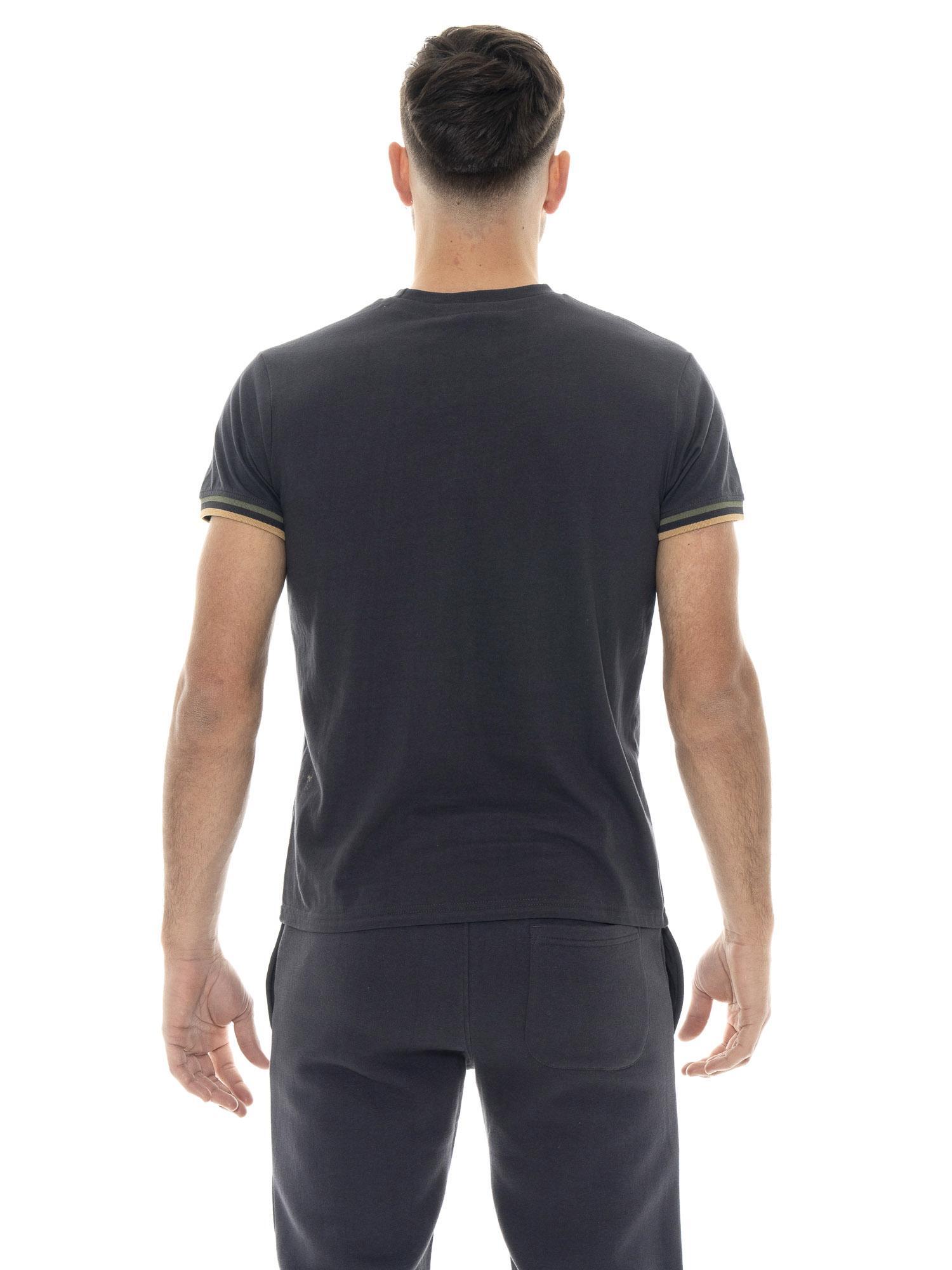 T-shirt homme à manches courtes, poignets côtelés, Leone 1947 Color Block 4/5