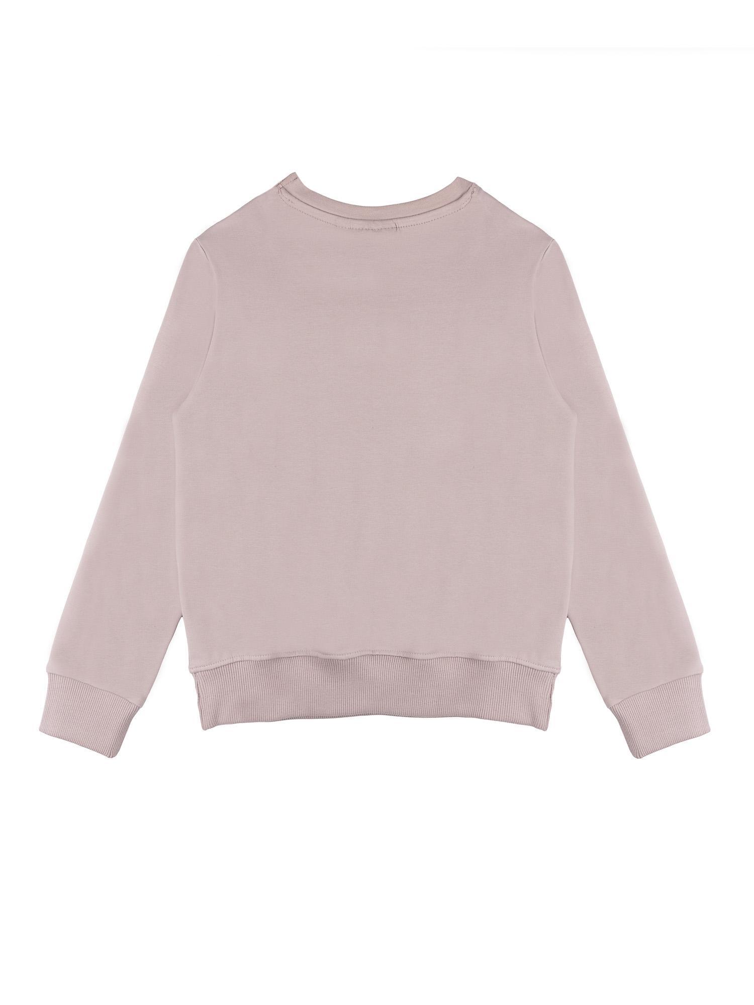 Felpa invernale da bambina girocollo con logo piccolo Leone 1947 Lavender 2/2