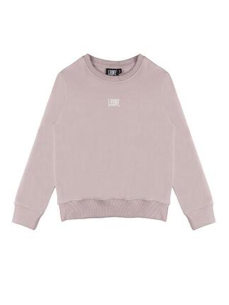 Sweat-shirt d'hiver Leone 1947 Lavande à petit logo et col rond pour filles