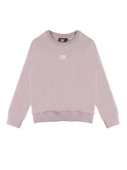 Sweat-shirt d'hiver Leone 1947 Lavande à petit logo et col rond pour filles