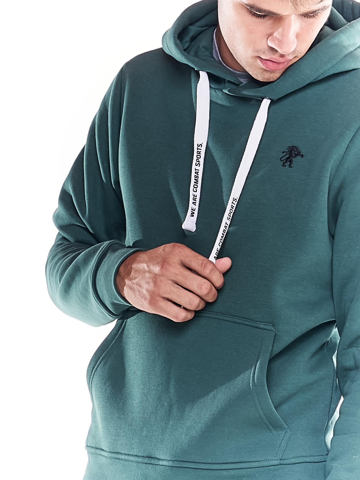 Felpa da uomo cappuccio e tascone icona leone Soft Basic 5/6