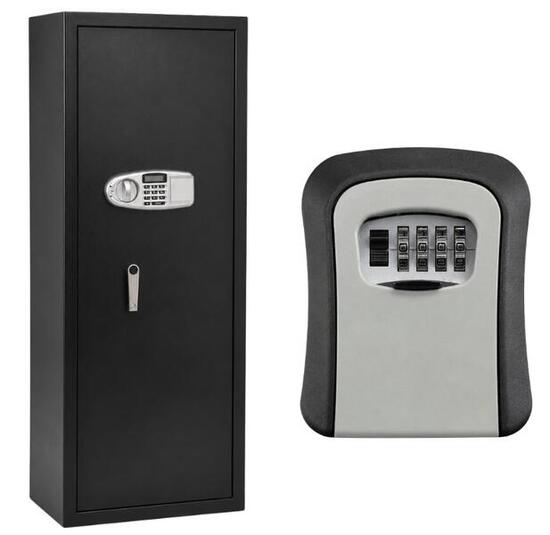 Pack TresorSafe: Armoire 10 Armes Serrure électronique + Boîte à Clés