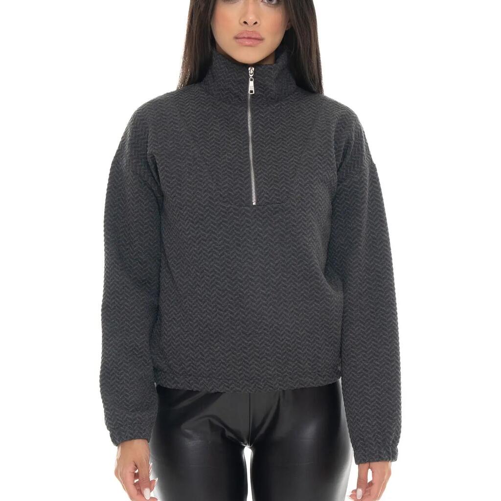 Leone 1947 Glam Winter Women's High Neck Half Zip Winter Sweatshirts